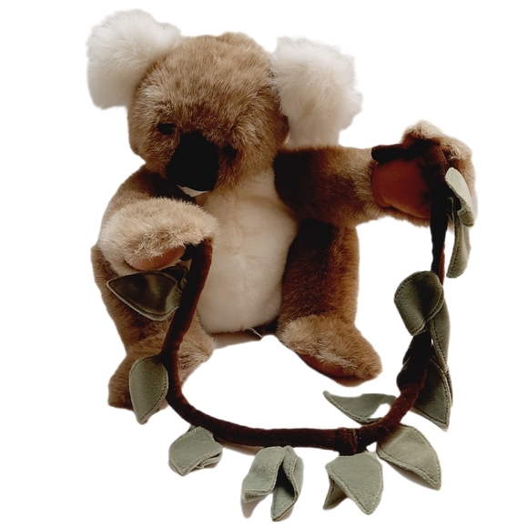 🍒 FOLKMANIS Folktails Koala Stage Hand Puppet Large Plush Kids Toy Leaf Garland - Picture 1 of 14